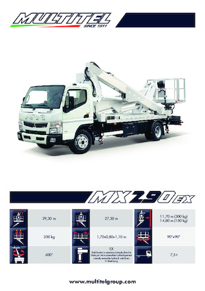 Телескопични вишки, монтирани на камион Multitel MX 290