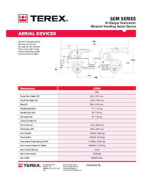 Телескопични вишки, монтирани на камион Terex SCM55