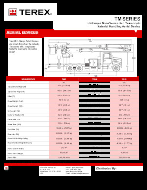 Телескопични вишки, монтирани на камион Terex TM85