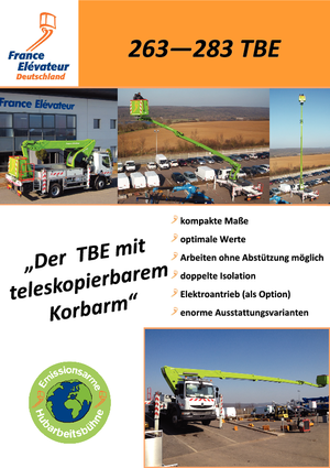 Телескопични вишки, монтирани на камион France Elévateur 283 TBE