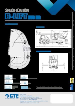 Телескопични вишки, монтирани на камион CTE B-Lift 390 HR