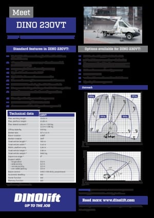 Монтирани на ремаркета телескопични подемници за стрели Dino Lift Dino 230VT