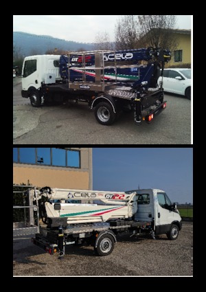 Телескопични вишки, монтирани на камион CELA DT22