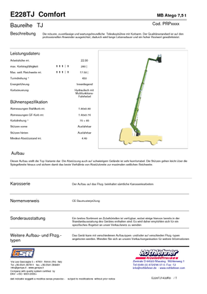 Телескопични вишки, монтирани на камион GSR E228TJ Comfort