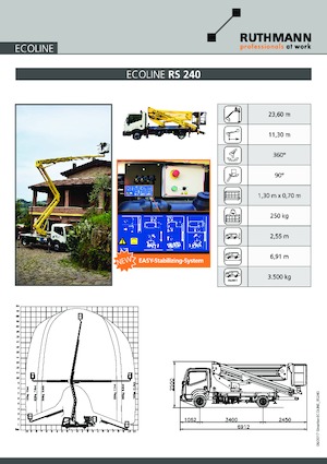 Монтирани на камион артикулиращи подемници за стрели Ruthmann ECOLINE RS 240
