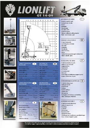 Телескопични вишки, монтирани на камион Lionlift GT 14-09