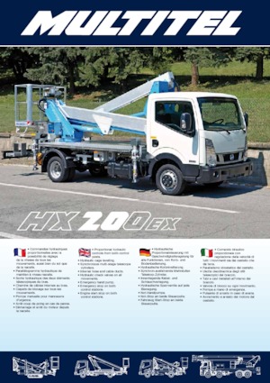 Монтирани на ремаркета повдигачи с подвижна стрела Multitel HX 200 EX