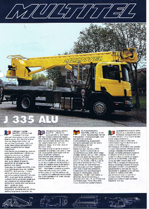 Телескопични вишки, монтирани на камион Multitel J 335 Alu