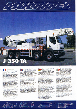 Телескопични вишки, монтирани на камион Multitel J 350 TA