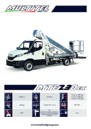 Телескопични вишки, монтирани на камион Multitel MTE 230 EX