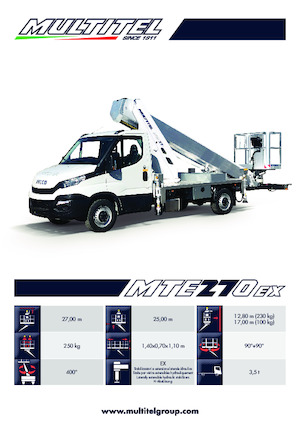 Телескопични вишки, монтирани на камион Multitel MTE 270 EX