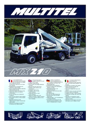 Монтирани на ремаркета повдигачи с подвижна стрела Multitel MX 210