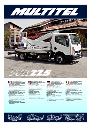 Телескопични вишки, монтирани на камион Multitel MX 225