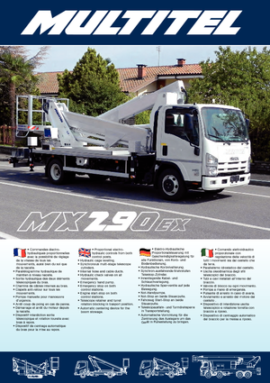 Монтирани на ремаркета повдигачи с подвижна стрела Multitel MX 290 EX