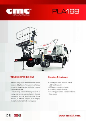 Телескопични вишки, монтирани на камион CMC PLA168