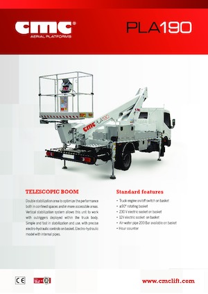 Телескопични вишки, монтирани на камион CMC PLA190