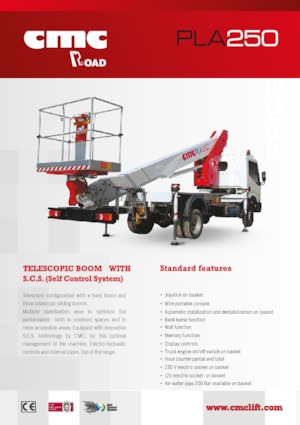 Телескопични вишки, монтирани на камион CMC PLA250