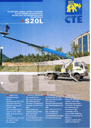 Телескопични вишки, монтирани на камион CTE S 20 L