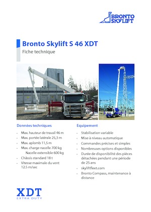 Телескопични вишки, монтирани на камион Bronto Skylift S 46 XDT