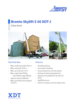 Телескопични вишки, монтирани на камион Bronto Skylift S 50 XDTJ