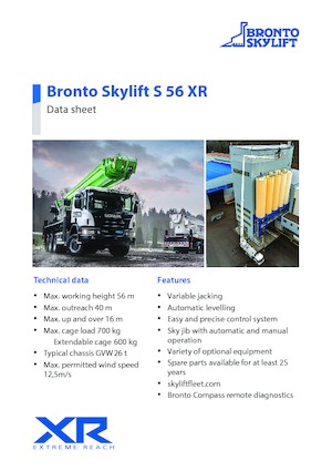 Телескопични вишки, монтирани на камион Bronto Skylift S 56 XR