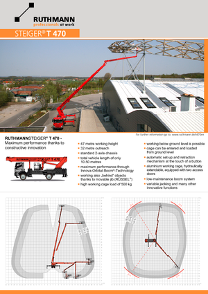 Телескопични вишки, монтирани на камион Ruthmann T 470