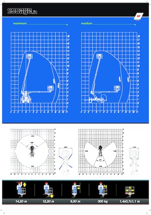 Телескопични вишки, монтирани на камион Socage T415 forSte