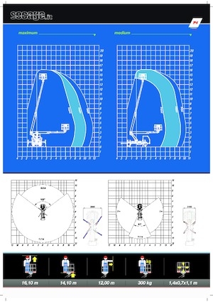 Телескопични вишки, монтирани на камион Socage T416 forSte