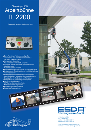 Телескопични вишки, монтирани на камион Esda TL 2200