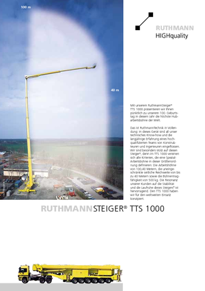 Телескопични вишки, монтирани на камион Ruthmann TTS 1000