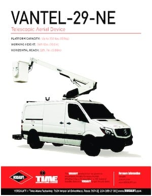 Телескопични вишки, монтирани на камион Versalift VANTEL-29-NE