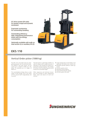 Машини за събиране на поръчки Jungheinrich EKS 110