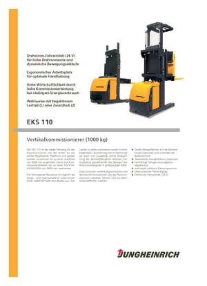 Машини за събиране на поръчки Jungheinrich EKS 110