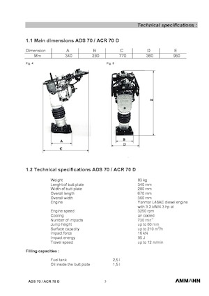 Бензинови и дизелови вибротрамбовки Ammann ADS 70