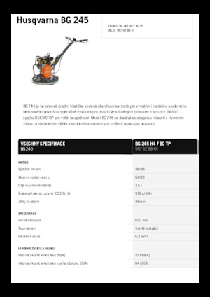 Роторни заглаждачи - ръчно водими Husqvarna BG 245