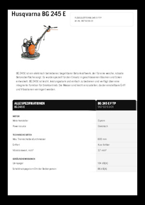 Роторни заглаждачи - ръчно водими Husqvarna BG 245E