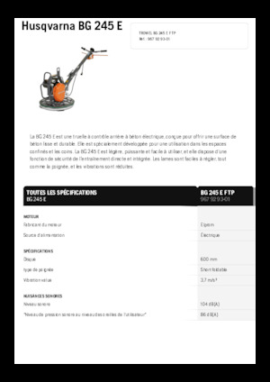 Роторни заглаждачи - ръчно водими Husqvarna BG 245E