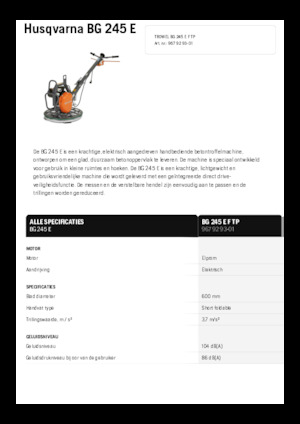 Роторни заглаждачи - ръчно водими Husqvarna BG 245E