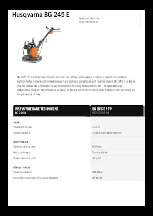 Роторни заглаждачи - ръчно водими Husqvarna BG 245E