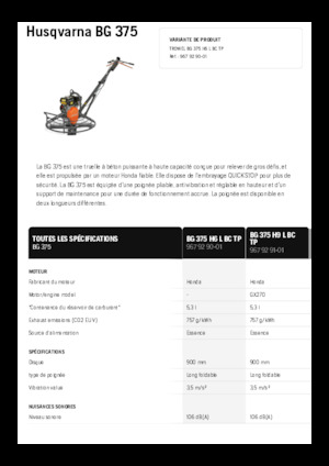 Роторни заглаждачи - ръчно водими Husqvarna BG 375