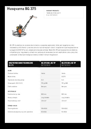 Роторни заглаждачи - ръчно водими Husqvarna BG 375
