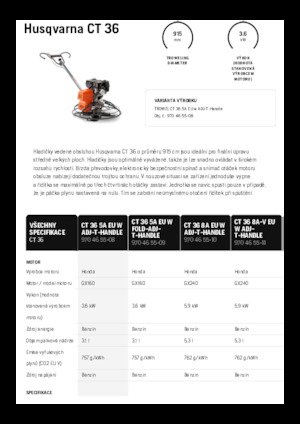 Роторни заглаждачи - ръчно водими Husqvarna CT 36