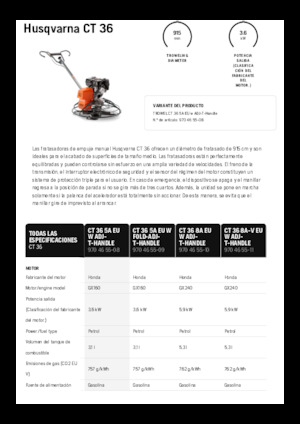 Роторни заглаждачи - ръчно водими Husqvarna CT 36