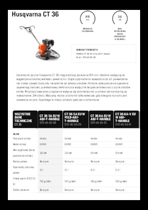 Роторни заглаждачи - ръчно водими Husqvarna CT 36