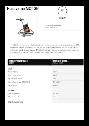 Роторни заглаждачи - ръчно водими Husqvarna MCT 36