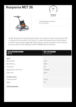 Роторни заглаждачи - ръчно водими Husqvarna MCT 36