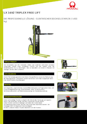 Уоки стакери PRAMAC Lifter LX 14/42 Triplex-Free Lift