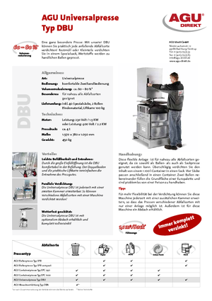 Преси за отпадъци AGU DBU-Tandem