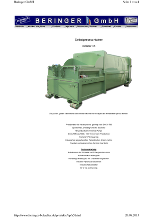 Преси за отпадъци Beringer reducer x 5 MB