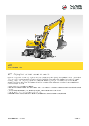 Колесни екскаватори Neuson 9503